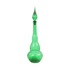 Enorme Groene Glazen Karaf Genie Bottle Empoli Italy 63cm thumbnail 7