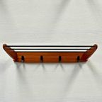 Midcentury Modern Design Kapstok, Hoedenplank 4 Haken Zwart thumbnail 5