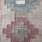 Grote Wollen Zweedse Rollakan, Roze Vloerkleed Geometrische Patronen thumbnail 9