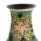 Vintage West Germany Kleurrijk Aardewerk Zeldzame Bloemen Vaas Bay 98-50 thumbnail 3