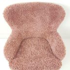 Vintage Fauteuil Nieuw Gestoffeerd Roze Doodle thumbnail 3