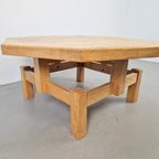 Brutalistische Eiken Salontafel Achthoek Rustiek Japandi ´60 thumbnail 2