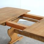 Brutalist Eettafel | Vintage Tafel | Eiken | Verlengbaar (2) thumbnail 9