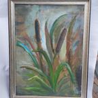 Origineel Olieverfschilderij Groen Schilderij. thumbnail 5
