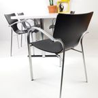 Setprijs Vintage Eettafel Met 4 Stoelen Zwart Wit Chroom thumbnail 8
