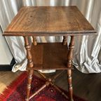 Bijzettafel Etagère Eiken Hout Vintage thumbnail 2