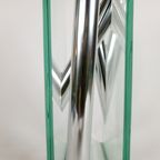 Lisa Mori Voor Inn - Inn Crystal Glass - Modernist - Glas - Kristal - Aluminium - Vaas - 90'S thumbnail 6