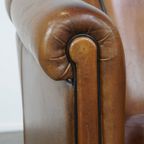 Unieke Vintage Cognac Kleurige Lederen Clubfauteuil Met Een Goed Zitcomfort thumbnail 11