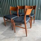 4 Pastoe Teak Skai Eetkamerstoelen Sa10 Cees Braakman thumbnail 11