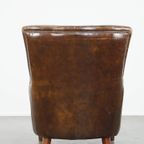 Statige En Comfortabele Generfde Rundleren Armchair Met Een Tijdloos Design En Een Mooie Kleur thumbnail 7