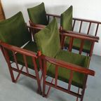 Unieke En Zeldzame Jaren 50 Green Brothers 'foldable' Regisseursstoelen Bridge Tafelset thumbnail 12