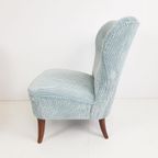 Vintage Artifort Theo Ruth Cocktail Fauteuil | Blauwe Rib thumbnail 5