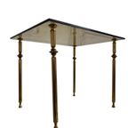 Vintage 'gouden' Messing Bijzettafel Met Fumé Glas Blad thumbnail 4