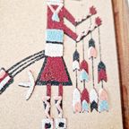 Vintage Zand Schilderijtje Shalako Indianen Kunst Art Spirit thumbnail 2