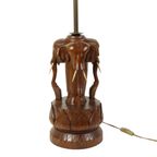 Grote Massief Teak Olifanten Lamp Vintage Tafellamp Sixties thumbnail 8