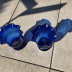 Large Vintage Spanish Cobalt Blue Glass Vases, Height 43 X Deep 35, Set Of 2. thumbnail 5