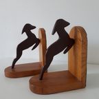 * 2 Vintage Boekensteunen Gazelle Beeld Boekensteun thumbnail 4