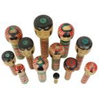 Lot Van 12 Grote Kokeshi Poppen Naruko Handgeschilderd Hout Japan thumbnail 10