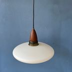 Melkglas Hanglamp - Philips Style Light Armatuur - Louis Kalff - Opaline Glass Lamp thumbnail 7