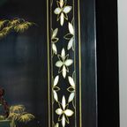 Black Oriental Room Divider With Marble Stone Details thumbnail 15