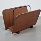 Vintage Teak Lectuurrek Krantenrek Metaal Design Mid Century thumbnail 6