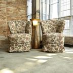Set Van 2 Vintage Gebloemde Fauteuils / Cocktailstoelen thumbnail 6