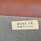 Vintage Møbler Sweden Fauteuil Bruin Leer Gecapitonneerd ‘60 thumbnail 11