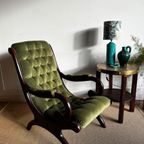 Sale Groene Chesterfield Victoriaans Fauteuil Vintage thumbnail 12