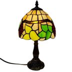 Tiffany Style Table Lamp - Stained Glass Shade And Decorative Base - Ca. 1980’S (No Cracks) thumbnail 3