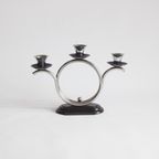 Art Deco Tubular Steel And Bakelite Candelabra, Netherlands. thumbnail 2