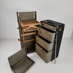 Antieke Belber Zwarte Leren Stoomkoffer Uit 1924 - Grote Reisgarderobe thumbnail 12