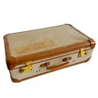 Vintage Koffer Brocante Beige Leder thumbnail 7