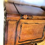 Antieke Mahonie Kast Met Twee Deuren En Lade, Zwarte Details Zgn. Willem 3 Stijl, 113 Cm Breed thumbnail 6