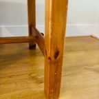 Set Van 4 Vintage Massief Grenenhouten Stoelen Met Biezen Zitting thumbnail 14
