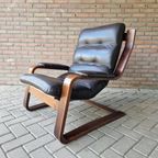 Vintage Fauteuil Slede Stoel Jaren 70 Leren Fauteuil Stoel thumbnail 9