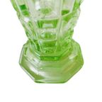 Art Deco Uranium Vaasje In Annagroen Persglas thumbnail 5