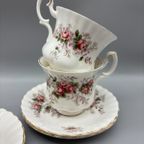 Royal Albert Lavender Rose Set Dames Kop En Schotels 8 Delig thumbnail 3
