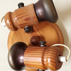 Vintage Houten Scandinavische Lamp Met Twee Verstelbare Messing Spots – Jaren '70 thumbnail 3