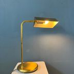 Mid Century Messing Bureaulamp - Tafellamp In Bauhaus-Stijl - Gouden Lamp thumbnail 3