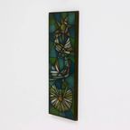 Framed Enameled Glass Artwork Attributed To Ellemarie Woolley 1950S thumbnail 3