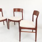 5 Vintage Teakhouten Stoelen Nieuw Gestoffeerd Teddy Deens thumbnail 17