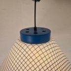 Vintage Kunststof Hanglamp Wit Blauw. thumbnail 5