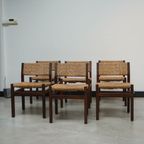 Wenge & Wicker Dining Chairs Set Of 8 'se82' Design By Martin Visser, 1970s thumbnail 2