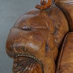 Charmante Antieke Barokke Schapenleren Chesterfield Fauteuil Met Een Mooi Patina thumbnail 13