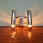 Dubbele Wandlamp In Verchroomd Metaal, G. Sciolari, 1970 thumbnail 3