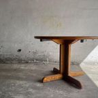 Vintage Round Pine Wood Table 70'S. thumbnail 4