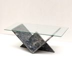 Vintage Glas & Marmeren Salontafel Gemaakt In De Jaren '70 thumbnail 6