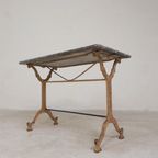 Tuintafel, Bistrotafel A. Delail Toulouse Met Marmer Blad, Jaren 20 thumbnail 2