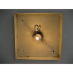 Vintage Plafondlamp, Plafonnière Met Kunststof Platen In Verchroomde Profielen 46 X 46 Cm thumbnail 12