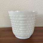 Vintage Retro Hobnail Bloempotten Melk Glas thumbnail 2